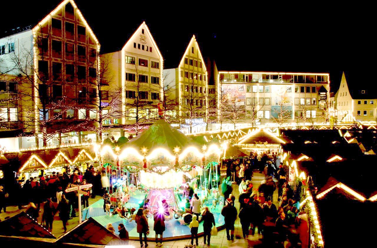 Christmas marketing in Ulm, Germany; travel to Germany; holiday travel
